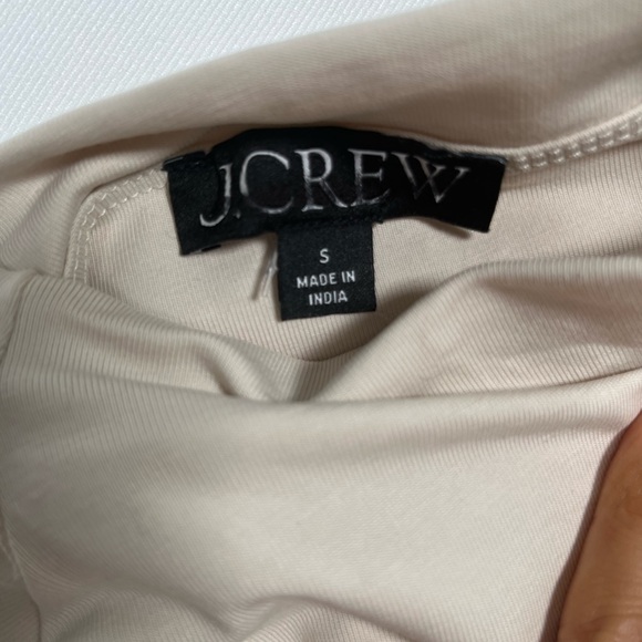 New J CREW Fitted Knit Mockneck Dress with Poplin Skirt In Cream Size S - Picture 14 of 15